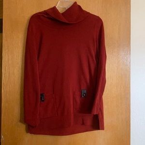 Nice sweater, brick color